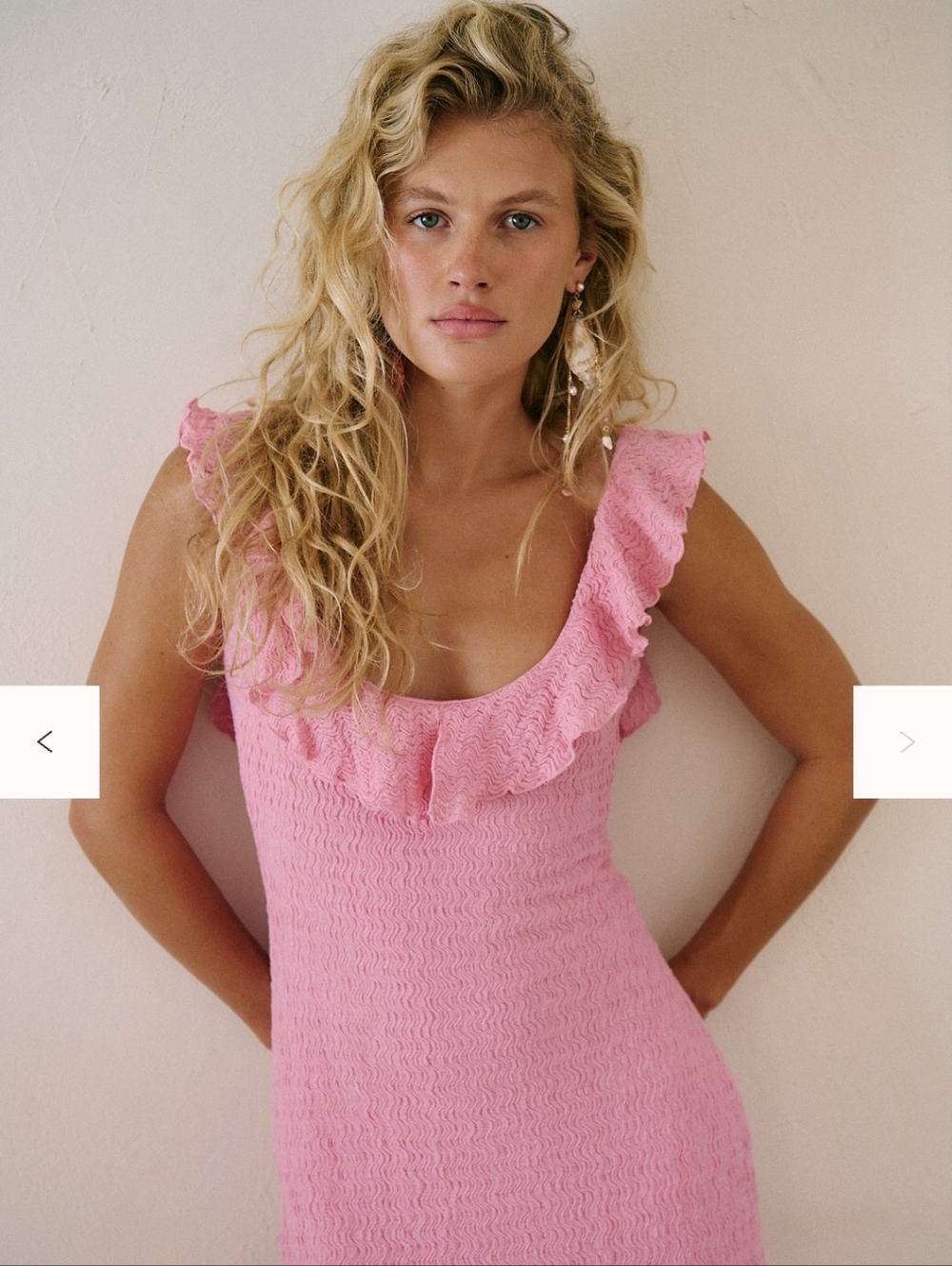 Free People Pink Off-Shoulder Ruffle Dress - Picture 2 of 9